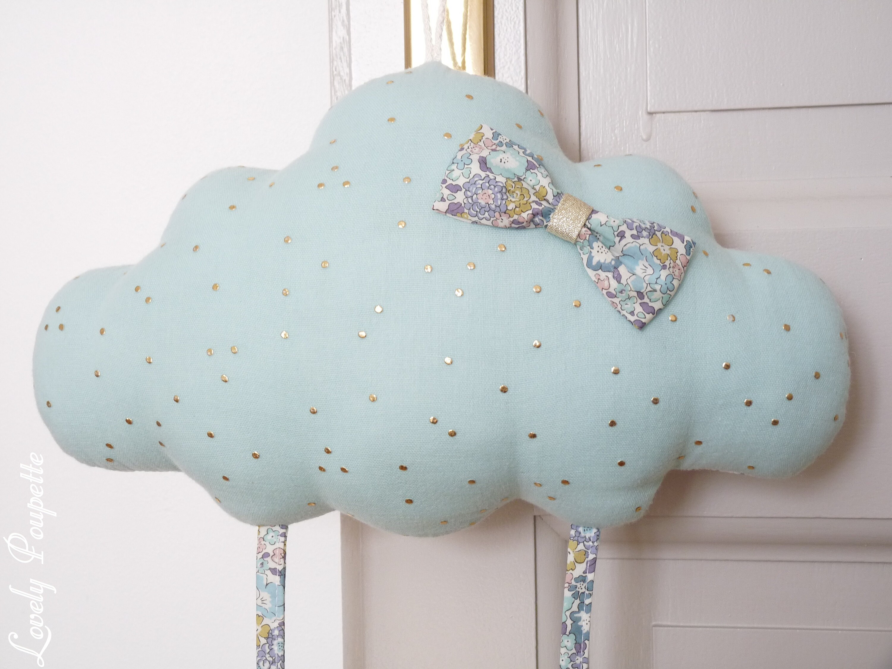 Dispo - Accroche-Barrettes en Gaze de Coton et Liberty Range-Barrettes Hair Clip Holder Girl Decor