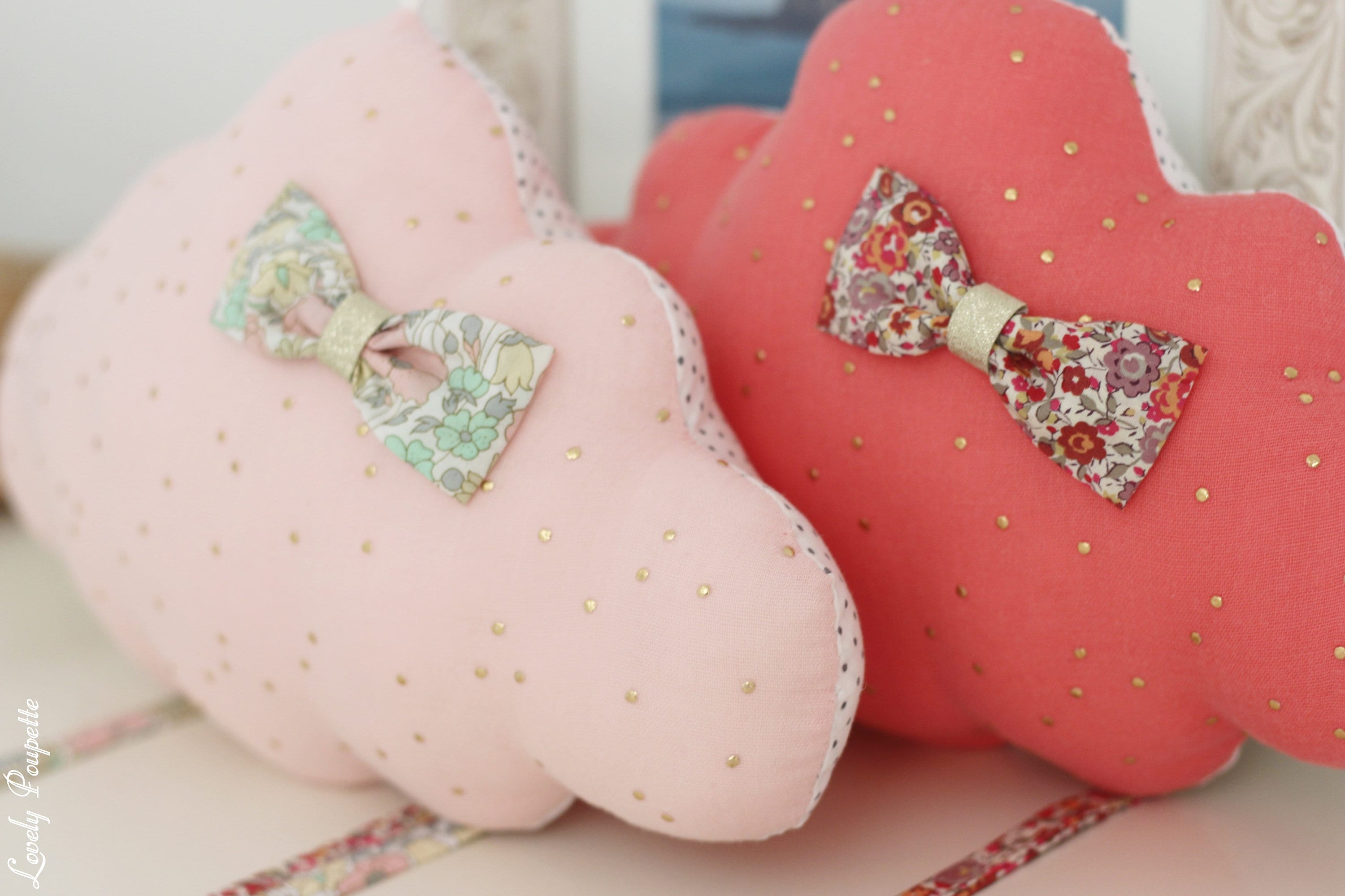 Dispo - Accroche-Barrettes en Gaze de Coton et Liberty Range-Barrettes Hair Clip Holder Girl Decor