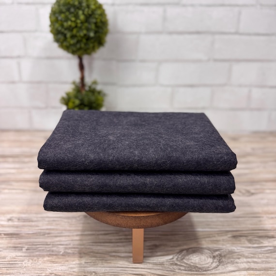 1/2 Yard, 18"L x 36"W Licorice Wool/Rayon Blend Felt