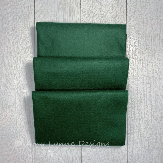 1/2 Yard, 18"L x 36"W Hunter Green Wool/Rayon