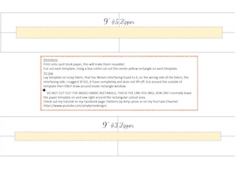 6 sjablonen zip-formaten 7", 8", 9" voor #3 en #5 zip-pdf, digitaal bestand pdf, downloadbaar patroon om te naaien