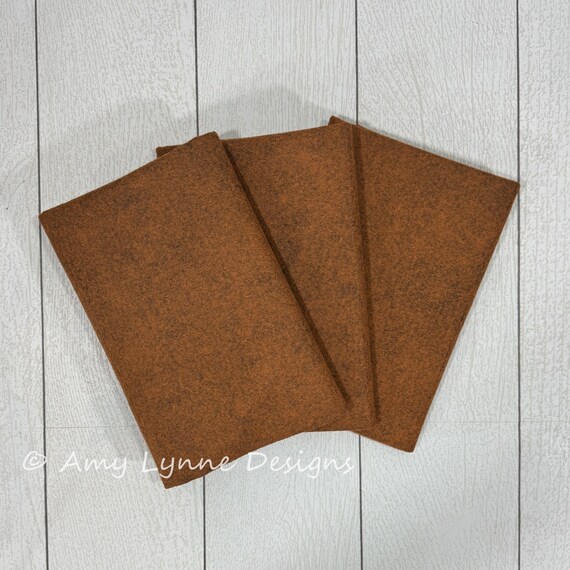 1/2 Yard, 18"L x 36"W Safari Brown Wool/Rayon Blend Felt