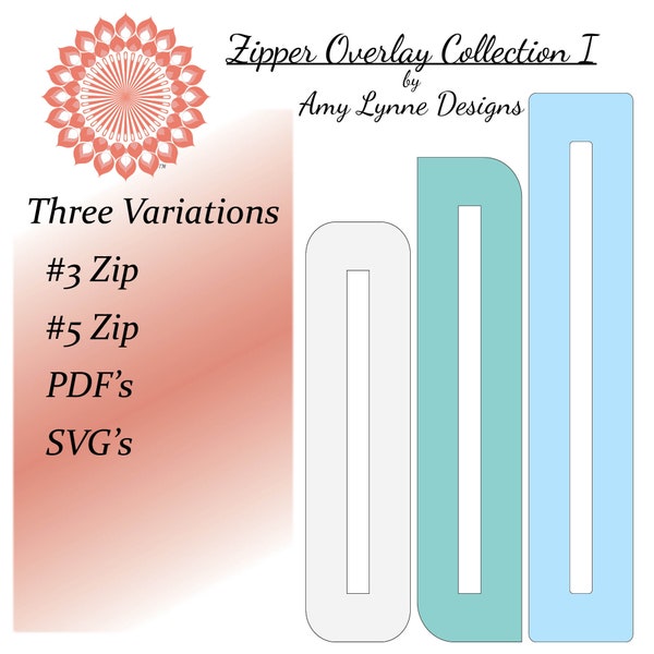 Zipper Overlay Collection I, archivos de corte PDF y SVG incluidos, este es un archivo digital