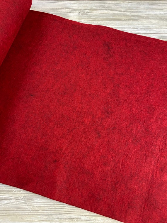 1/2 Yard, 18"L x 36"W Heather Red Wool/Rayon Blend Felt