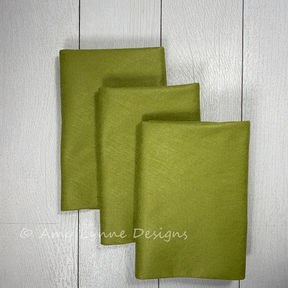 1/2 Yard, 18"L x 36"W Split Pea Green Wool/Rayon