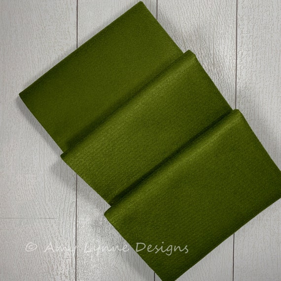 1/2 Yard, 18"L x 36"W Mossy Green Wool/Rayon