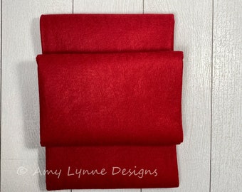 1/2 Yard, 18"L x 36"W Red Wool/Rayon