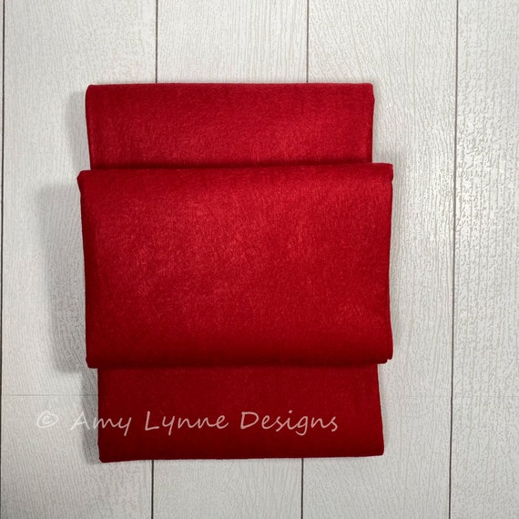 1/2 Yard, 18"L x 36"W Red Wool/Rayon