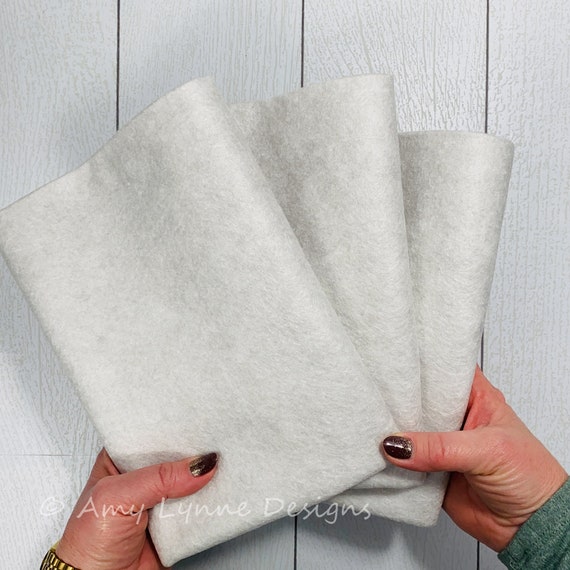 1/2 Yard, 18"L x 36"W Snow Bank White Wool/Rayon