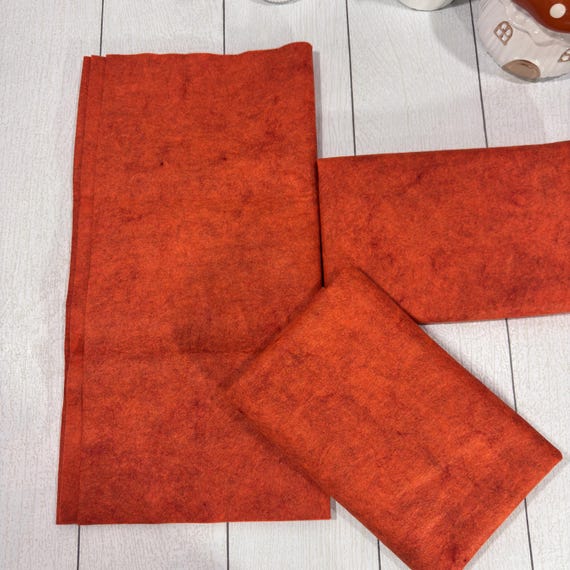 1/2 Yard, 18"L x 36"W Terracotta Orange Wool/Rayon Blend Felt