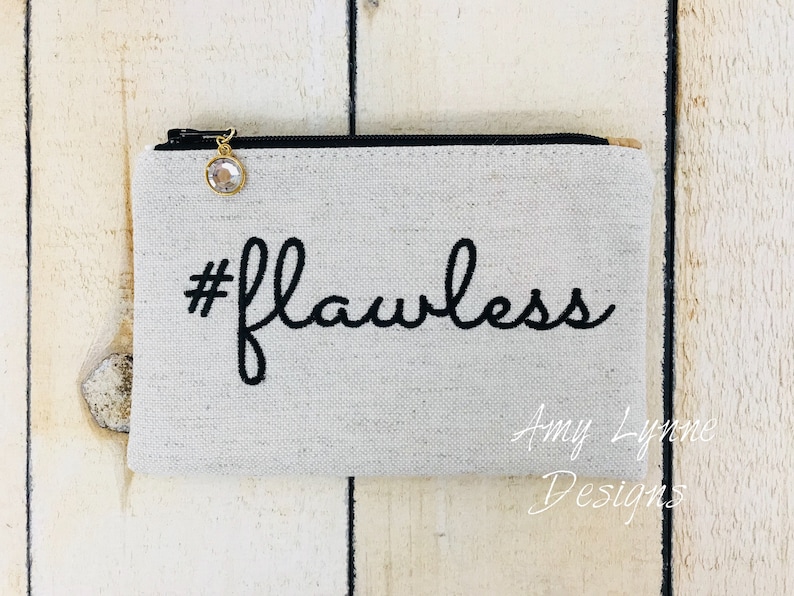 Change Purse Mini Wallet Credit Card Pouch Hastag Flawless Coin Purse Hashtag Flawless Embroidery