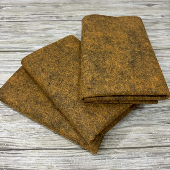 1/2 Yard, 18"L x 36"W Havana Gold Wool/Rayon Blend Felt