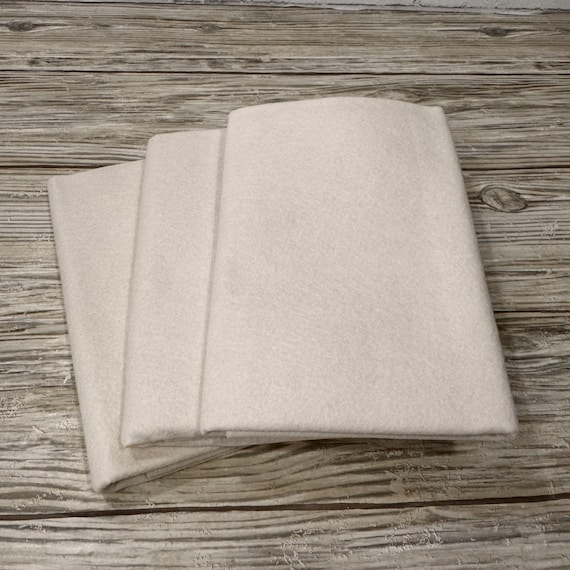 1/2 Yard, 18"L x 36"W Fresh Linen Wool/Rayon Blend Felt