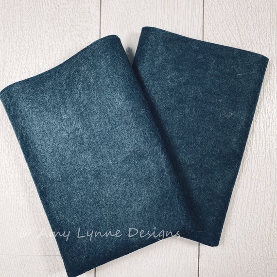 1/2 Yard, 18"L x 36"W Heather Denim Wool/Rayon