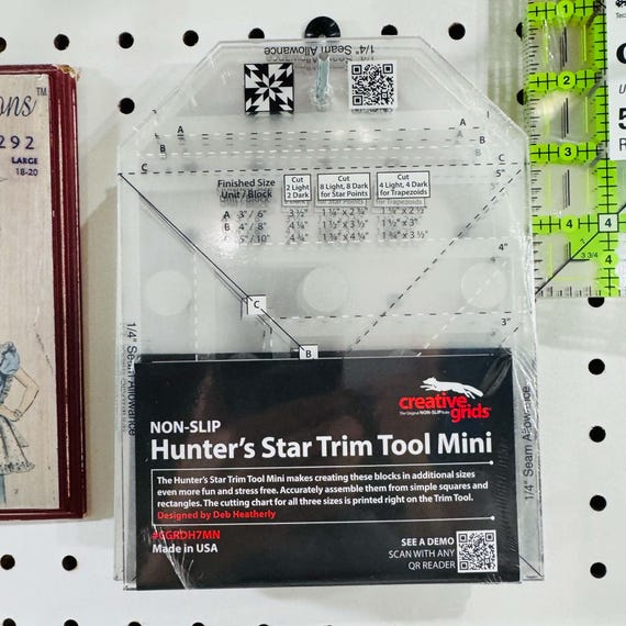 Creative Grids Hunter’s Star Trim Tool Mini CGRDH7MN Deb Heatherly Quilting Ruler