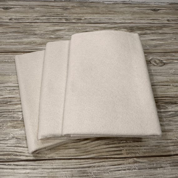 1/2 Yard, 18"L x 36"W Fresh Linen Wool/Rayon Blend Felt