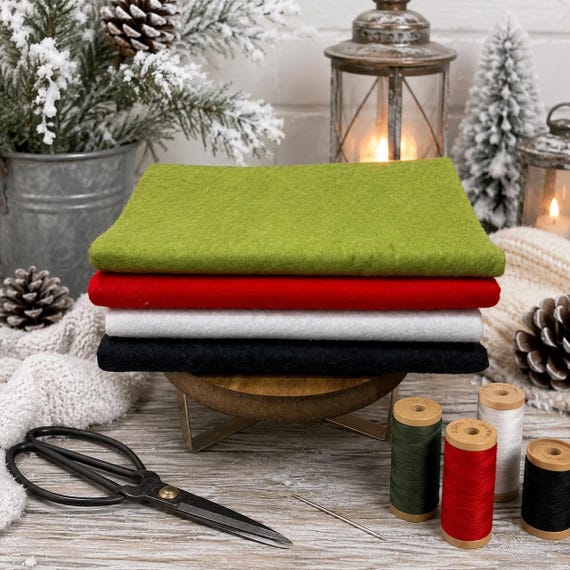 Christmas Wool Felt Set Collection Wool/Rayon Blend Felt