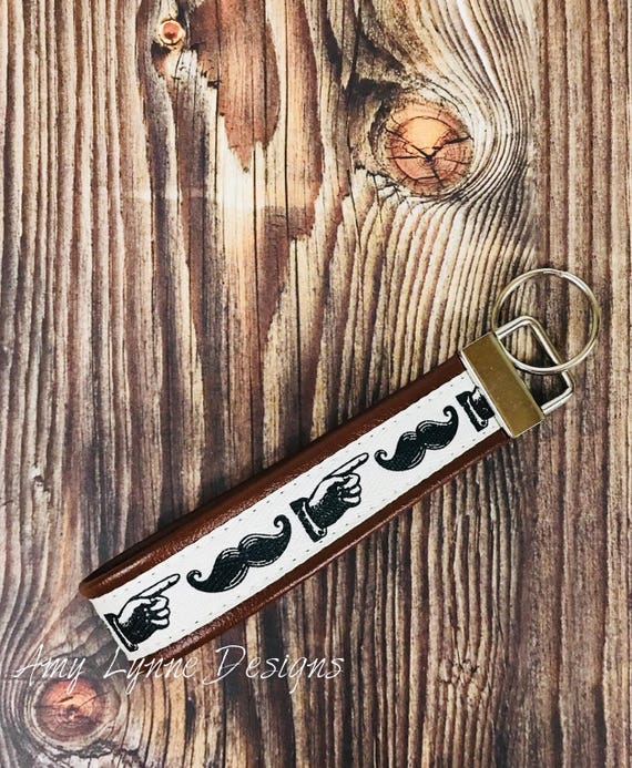 Mustache Keychain, Printers Fist Key Chain, Pointer Key Chain, Directionl Key Chain, Great Gift for Dad, Great Gift for Hubby