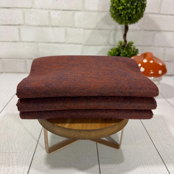 1/2 Yard, 18"L x 36"W Bewitching Brown Wool/Rayon Blend Felt