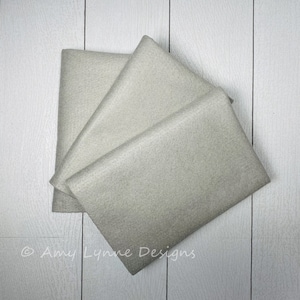 1/2 Yard, 18"L x 36"W Light Grey Wool/Rayon Blend Felt