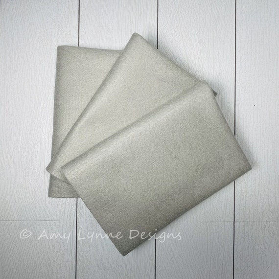 1/2 Yard, 18"L x 36"W Light Grey Wool/Rayon