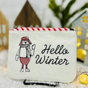 Hello Winter Bear Bundled Up In Red