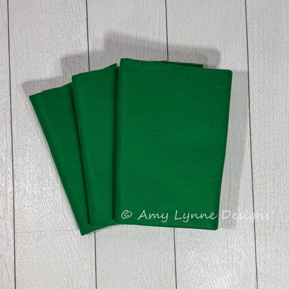 1/2 Yard, 18"L x 36"W Kelly Green Wool/Rayon Blend Felt