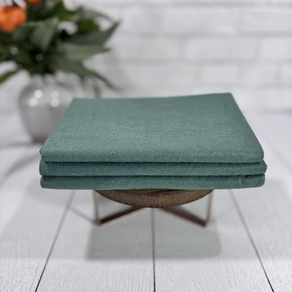 1/2 Yard, 18"L x 36"W Blue Spruce Wool/Rayon Blend Felt