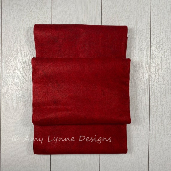 1/2 Yard, 18"L x 36"W Heather Red Wool/Rayon Blend Felt