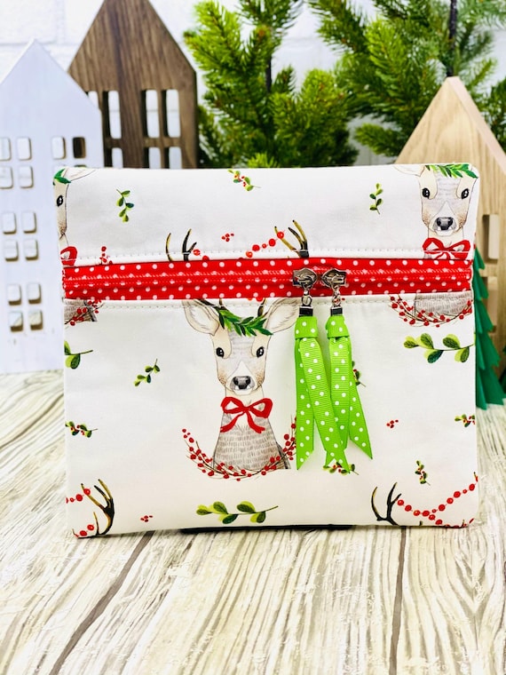 Holiday Deer Zipper Pouch – 8.5" x 7.5"