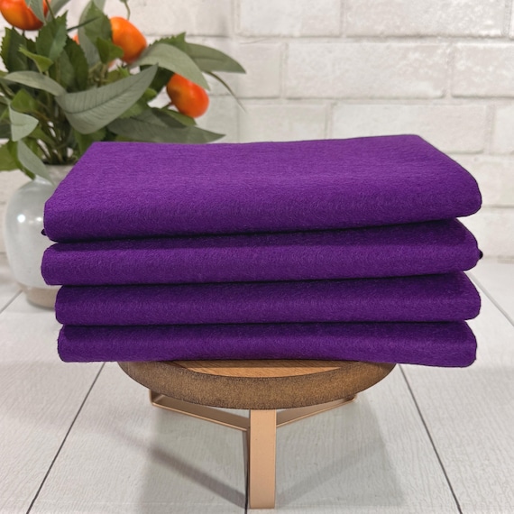 1/2 Yard, 18"L x 36"W Purple Rain Wool/Rayon Blend Felt