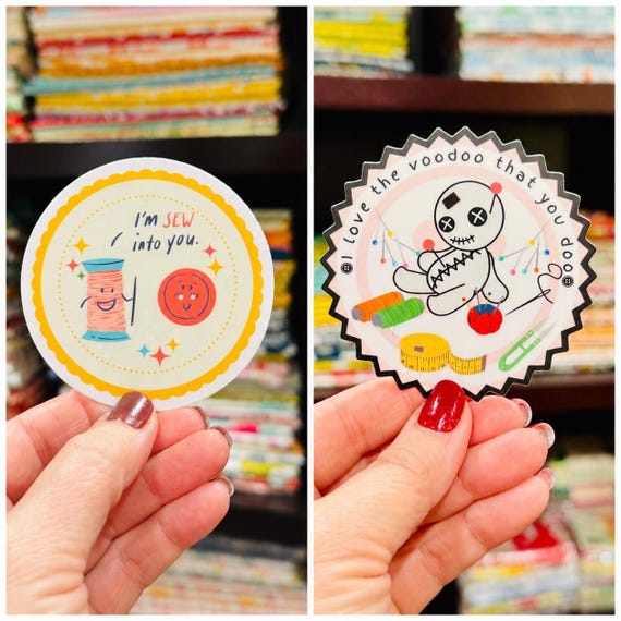 Sewing Sticker Set | I’m SEW Into You + Voodoo Sewing Vinyl Stickers