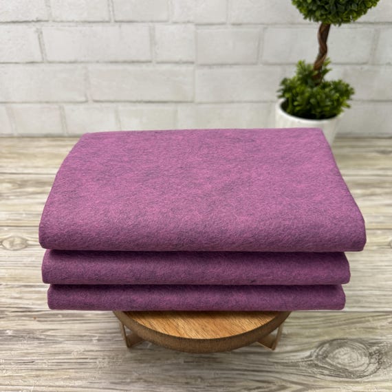 1/2 Yard, 18"L x 36"W Hydrangea Wool/Rayon Blend Felt