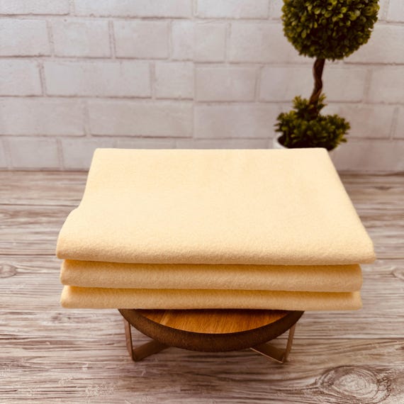 1/2 Yard, 18"L x 36"W Straw Yellow Wool/Rayon Blend Felt