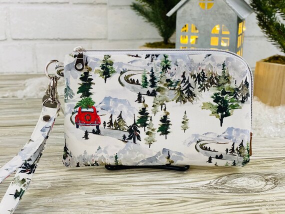 Twill Canvas Holiday Wristlet