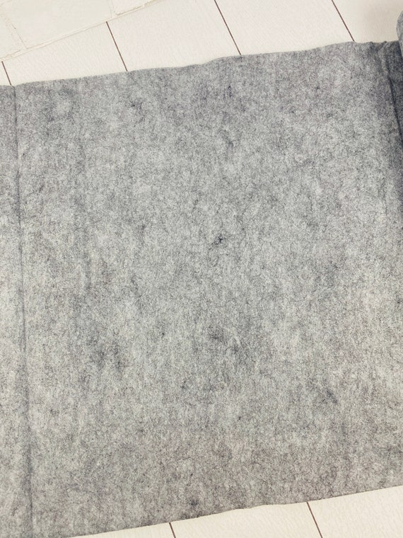 1/2 Yard, 18"L x 36"W Heathered Grey Wool/Rayon Blend Felt
