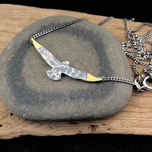 Necklace bird lace engraving silver Dangle gull lace pattern necklace silver Lace engraved Jewel Silver image 1