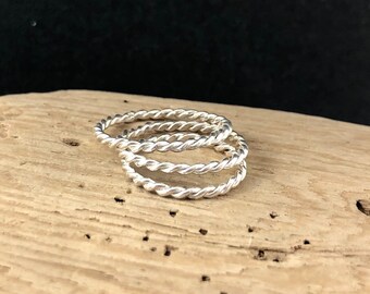 Minimalist Stackable Silver Ring | Delicate silver bangle