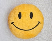 Glückliches Gesicht, lächelndes Gesicht, Smiley Gesicht, Smiley, PLUSH Kissen, runde gelb, alten Stil, klassischen Stil, Vintage-Stil, Lächeln alten Stil Kissen
