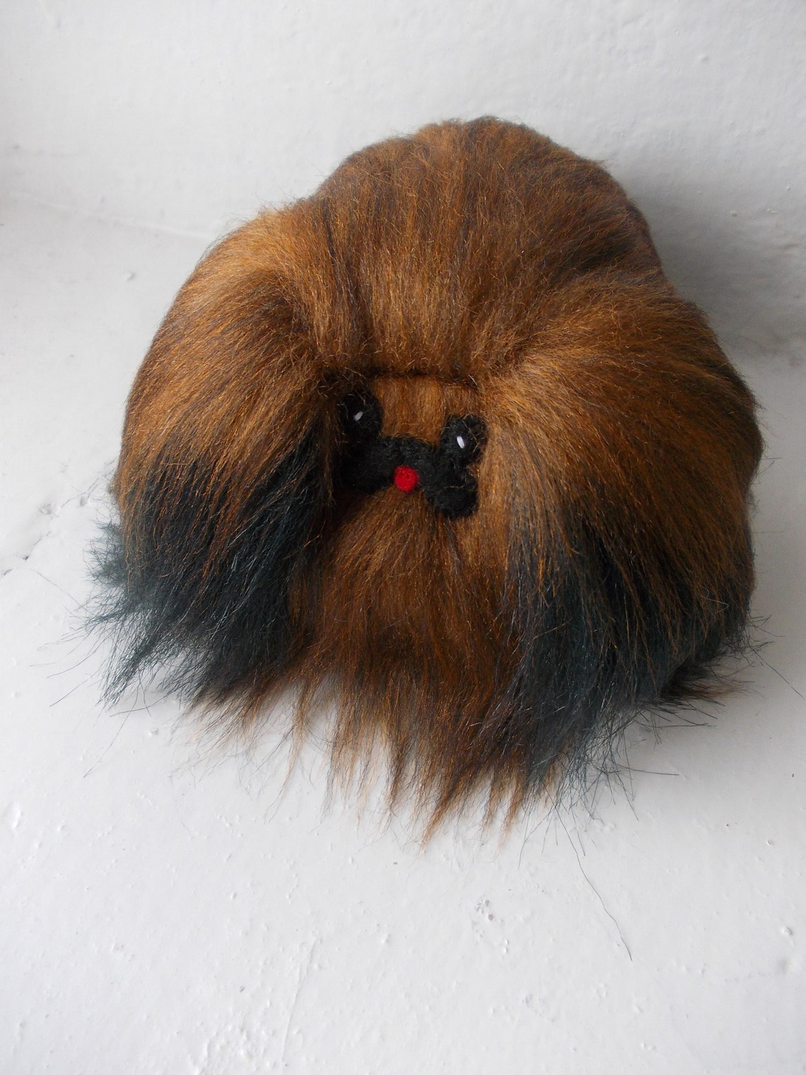 Pekingese plush toy fur dog Red Pekingese Red-Black | Etsy