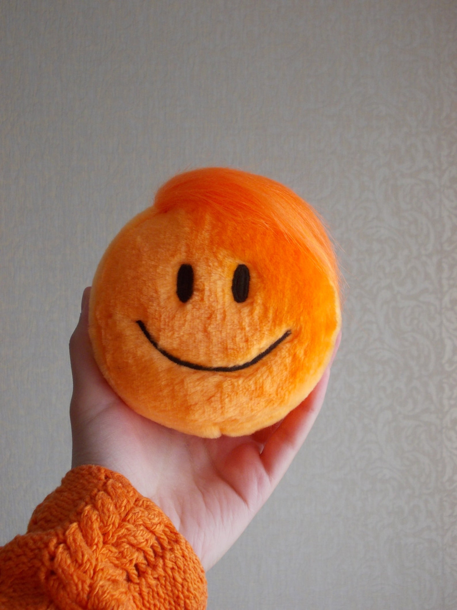 Orange smiley face smiley face plush toy smile smiley | Etsy