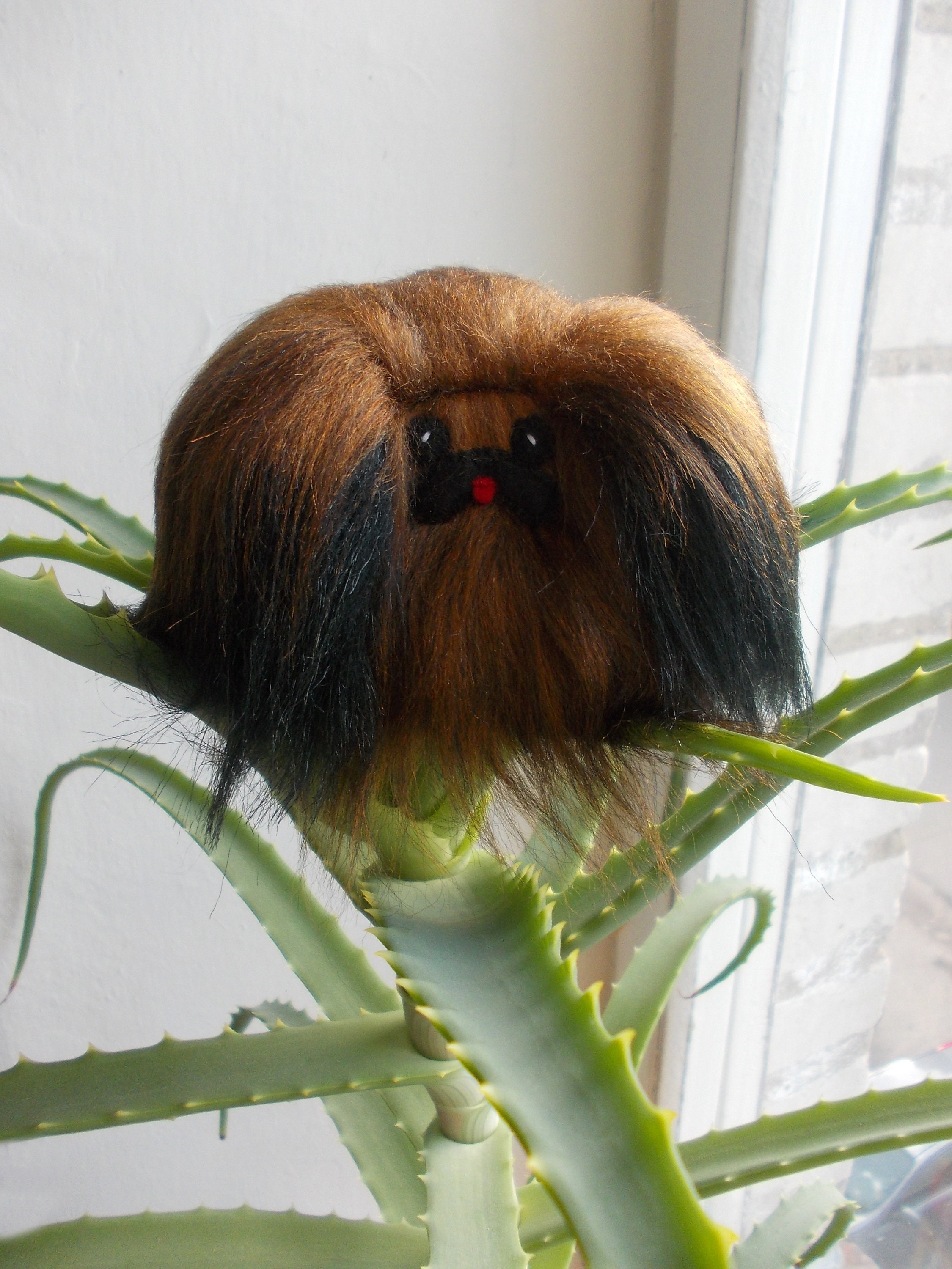 Pekingese plush toy fur dog Red Pekingese Red-Black | Etsy