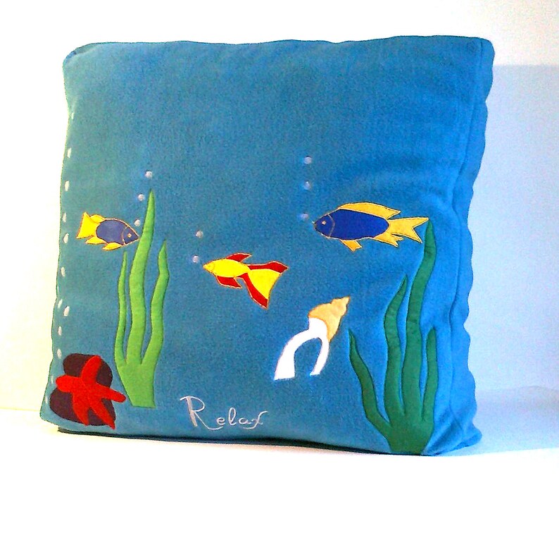 Aquarium pillow cover nautical pillow cover fish pillow Etsy