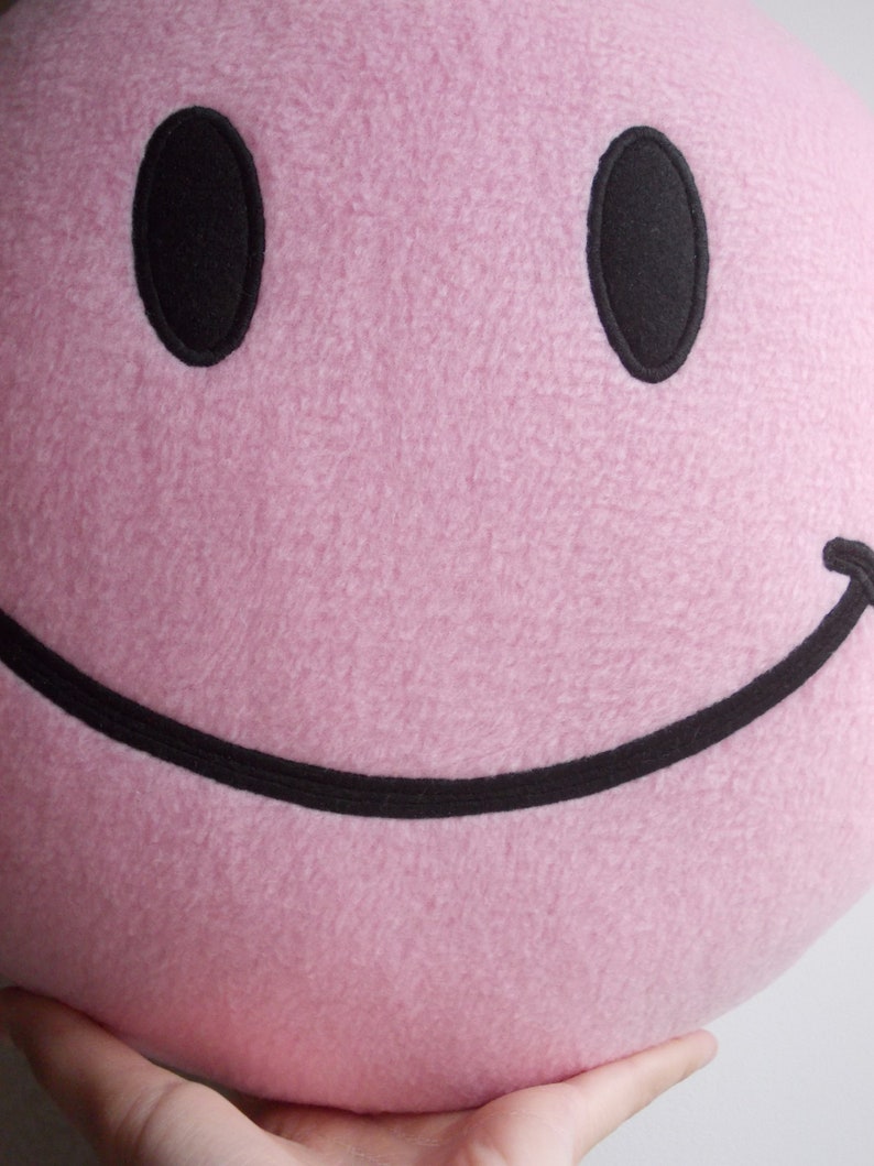 Pale pink smile pillow pastel pink smile pillow pink smiley | Etsy