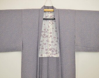 KIMONO JACKET Z88e - Classic Grey & Pale Blue Chrysanthemum