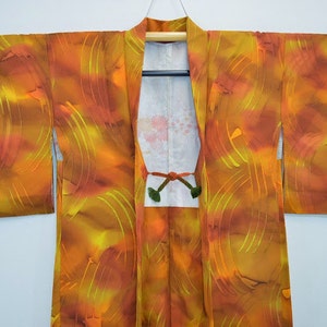 HAORI JACKET N14e - Unique Silk Gradation Wavy Stripe pattern