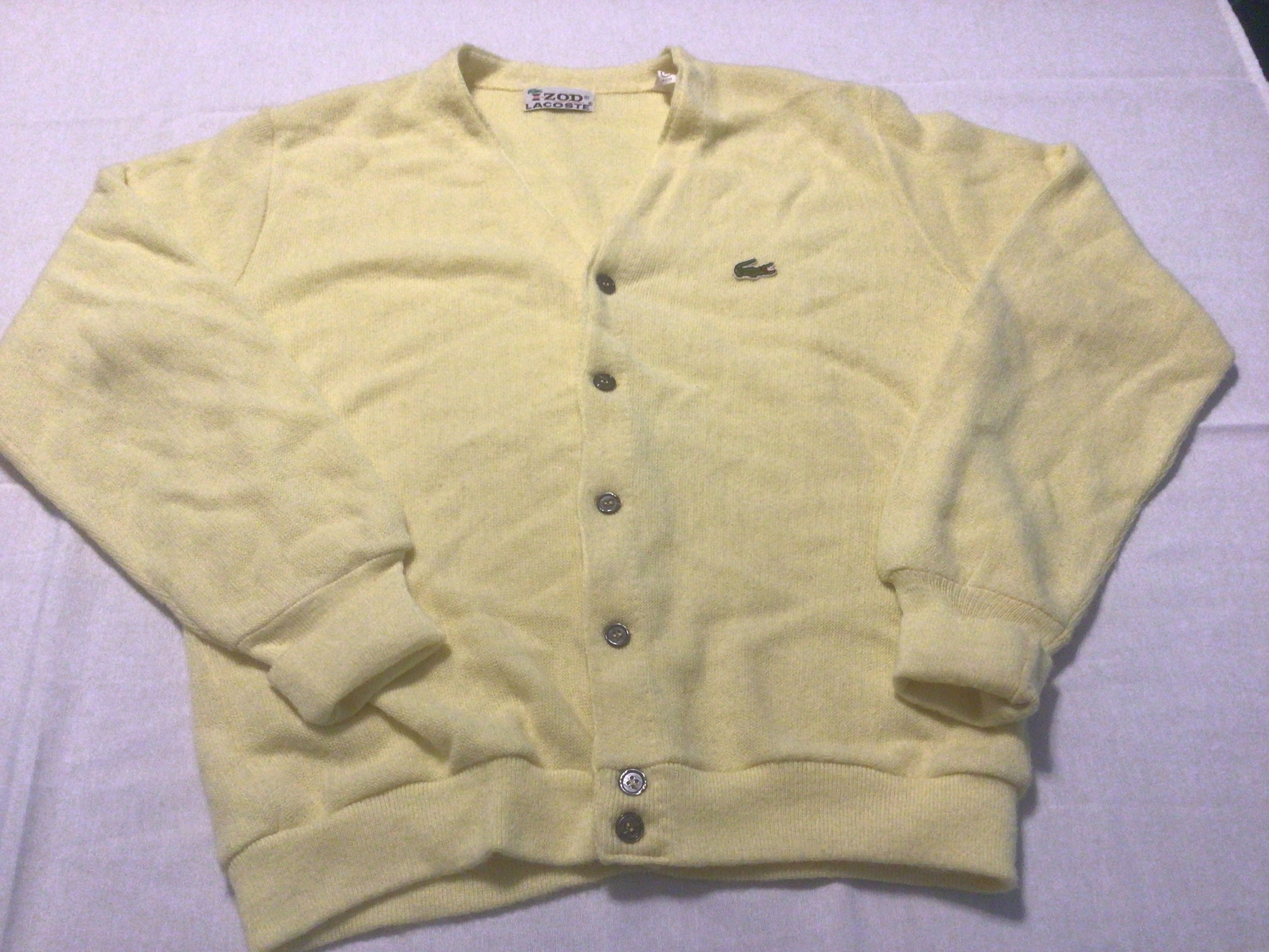 Daddy udsende prototype Vintage Lacoste Yellow Cardigan Sweater Button up Alligator - Etsy