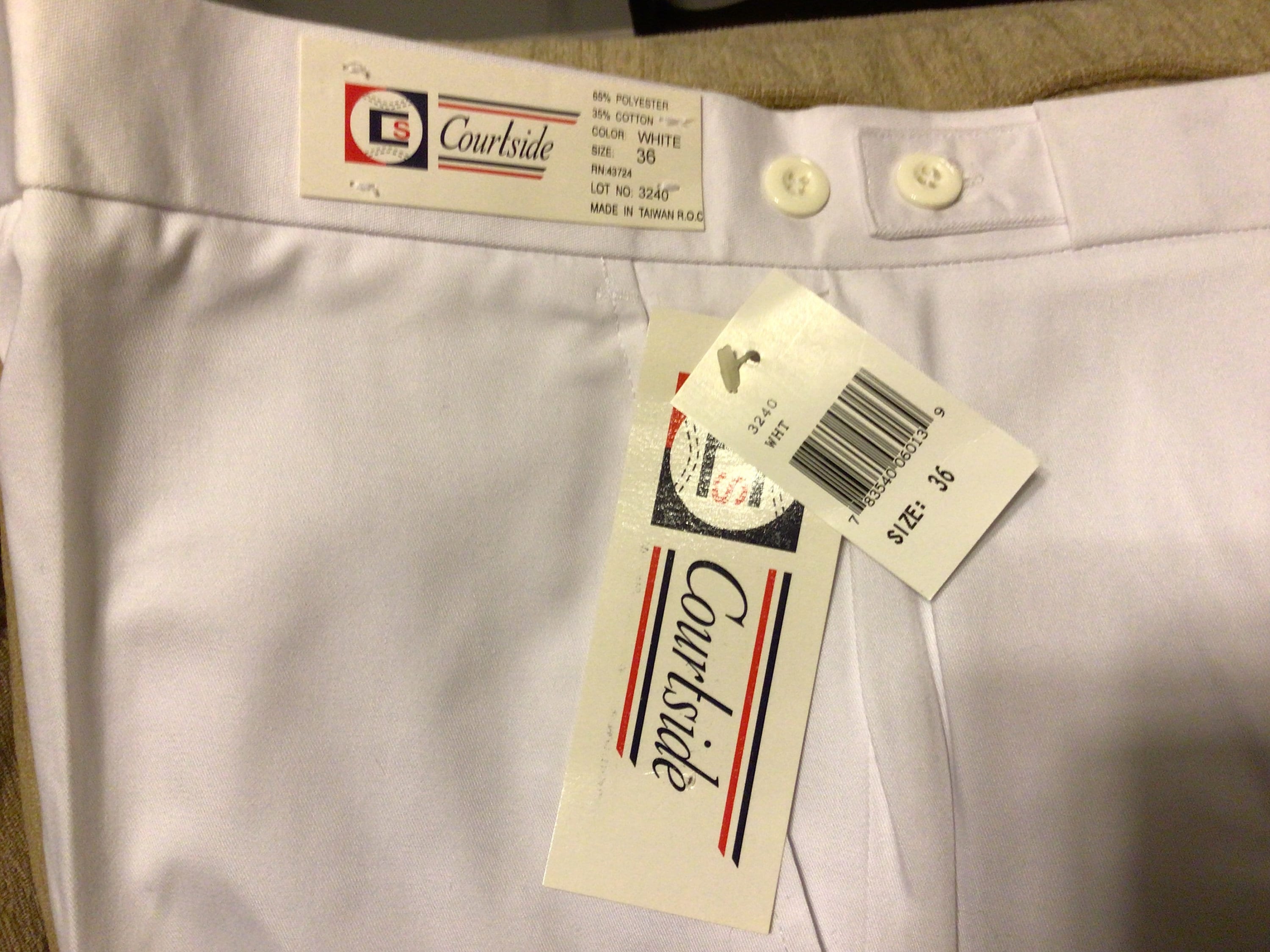 VINTAGE Mens Tennis Shorts New Old Stock White Size 36 by Courtside