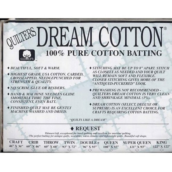 Quilters Dream Natural Cotton Request Batting (60'' x 60'') Throw