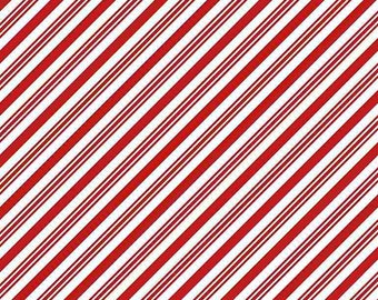 Candy Cane Diagonal Stripes-CD1465 Red sold in half yard increments
